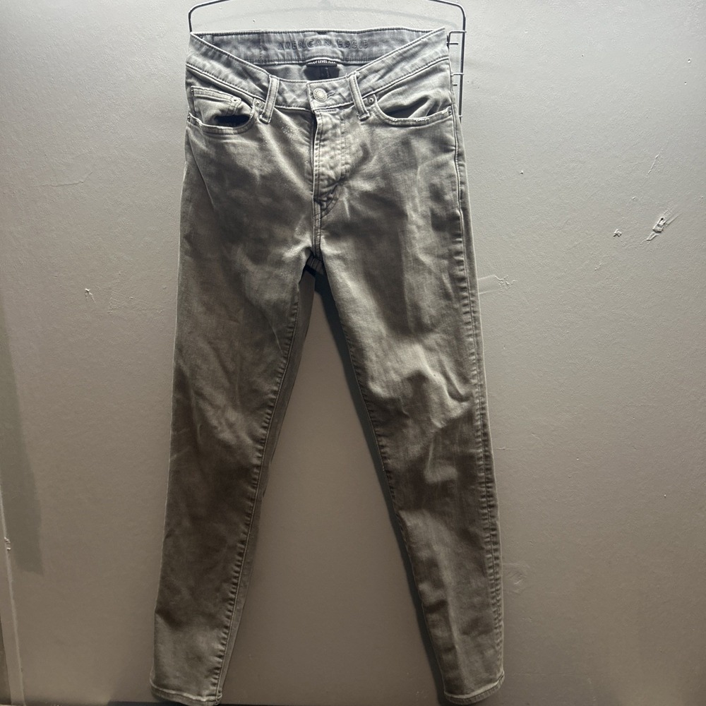 American Eagle Next Level Flex Jeans Men Size 28x32 Gray Mid Rise Slim Fit